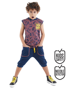 Sea T-shirt Erkek Çocuk T-shirt Kapri Şort Takım - MSHB&G