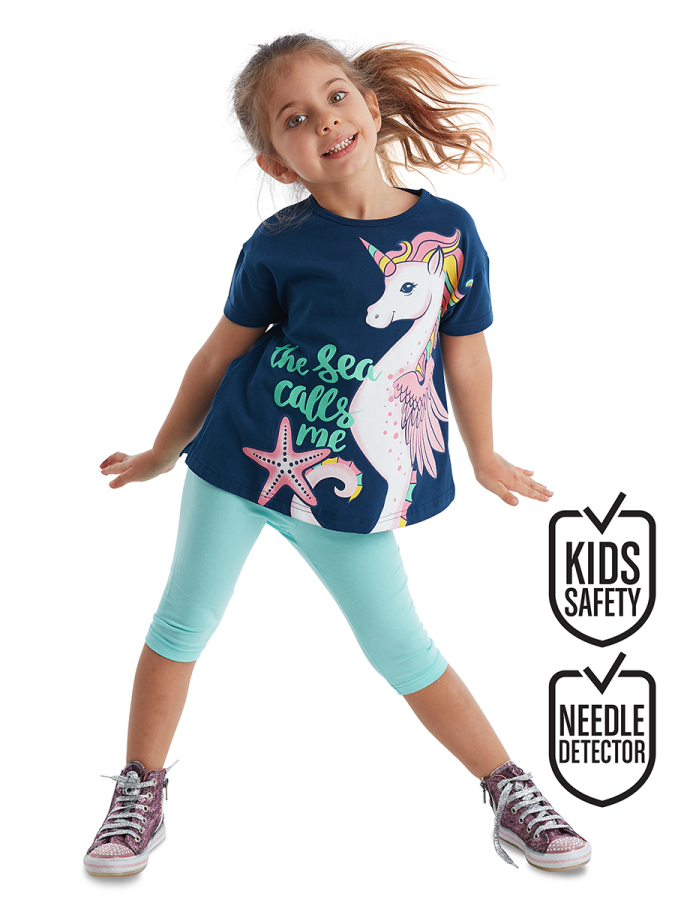 Sea Horse Unicorn Girl Leggings T-shirt Set - 1
