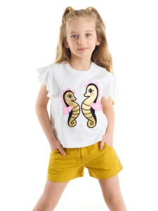 Sea Horses Girl Crop-top&Shorts Set - Denokids