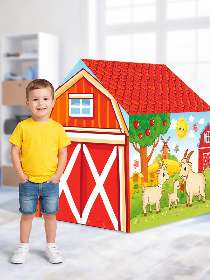 Sevimli Çiftlik Hayvanları Erkek Çocuk Oyun Çadırı - 1