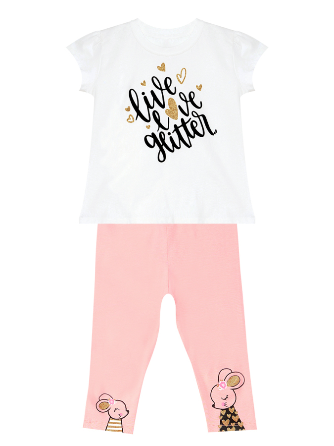 Cute Mice Girl T-shirt&Leggings Set - 4