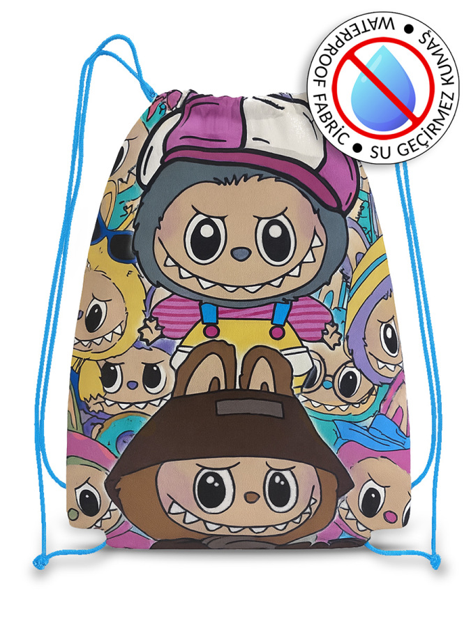 Sevimli Hayvancıklar Su Geçirmez Unisex Çocuk İpli Sırt - Plaj Çantası - 1