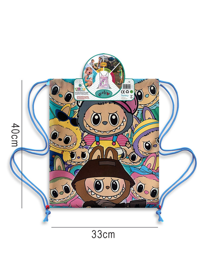 Sevimli Hayvancıklar Su Geçirmez Unisex Çocuk İpli Sırt - Plaj Çantası - 2