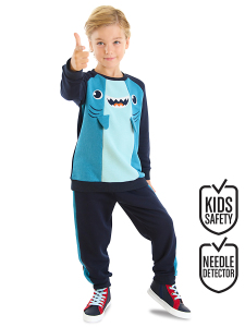 Shark Boy Navy Blue Tracksuit - Denokids