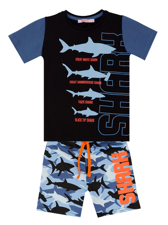 Shark Boy Shorts Set - 8