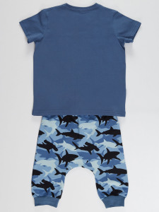 Shark Camo Erkek Çocuk T-shirt Kapri Şort Takım - 4