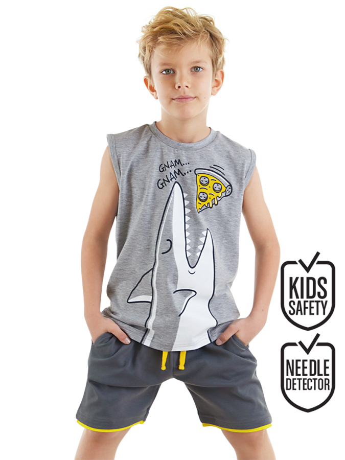 Shark Grey Boy T-shirt&Shorts Set - 1