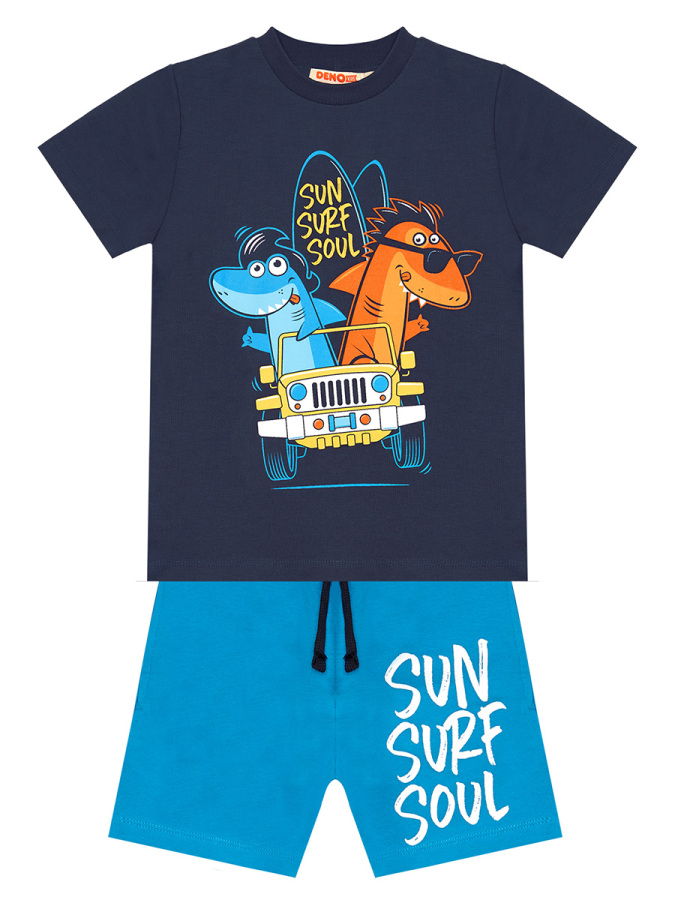 Shark Surf Erkek Çocuk T-shirt Şort Takım - 3
