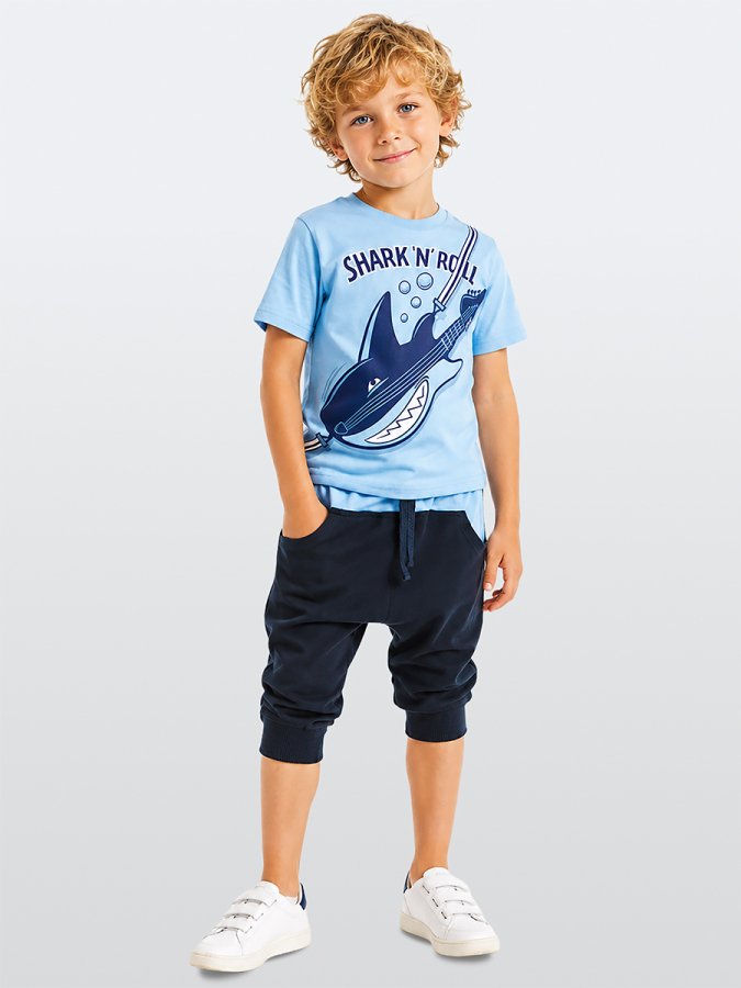 Shark'n Roll Erkek Çocuk Yazlık T-shirt Kapri Şort Takım - 2