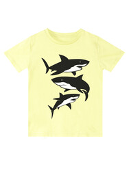 Sharks Erkek Çocuk T-shirt Kapri Şort Takım - Thumbnail