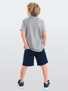 Shark Erkek Çocuk Yazlık Polo Yaka T-shirt Gabardin Şort Takım - 2