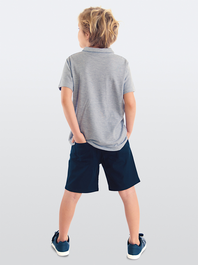 Shark Erkek Çocuk Yazlık Polo Yaka T-shirt Gabardin Şort Takım - 2
