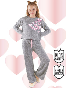 Shinny Hearts Girl Grey Tracksuit - MSHB&G