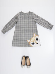 Shiny Fox Plaid Dress - Thumbnail