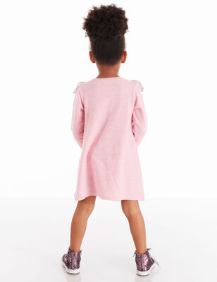 Shiny Stars Pink Girl Dress - 2