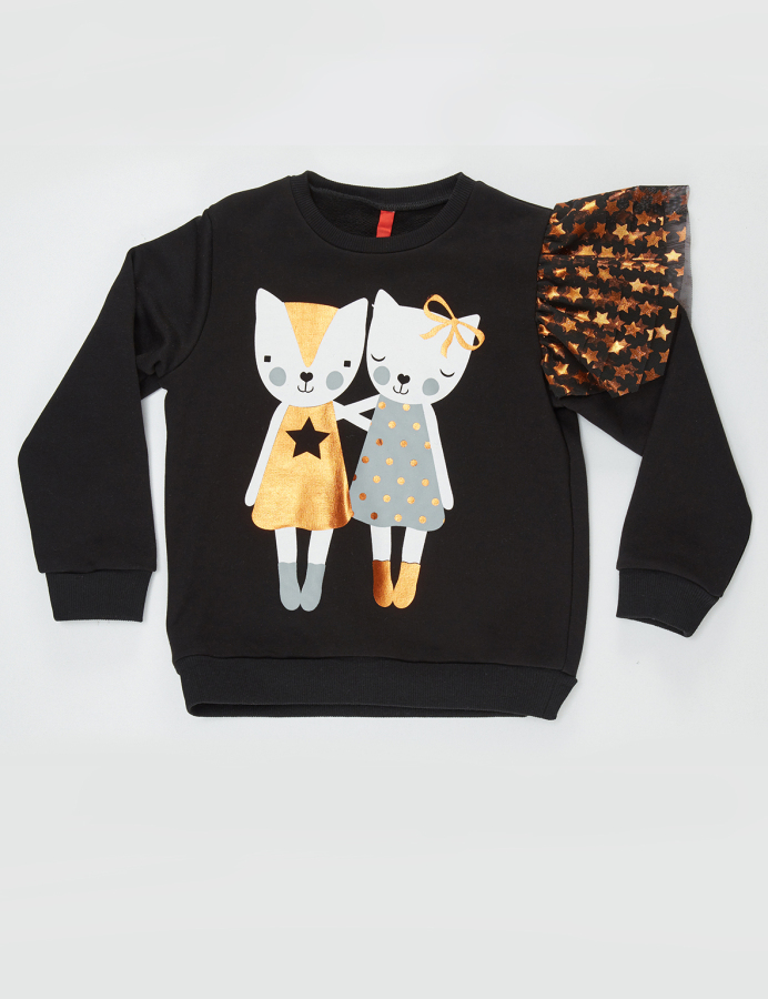 Sıkı Dostlar Tüllü Kız Çocuk Uzun Kollu Sweatshirt - 3