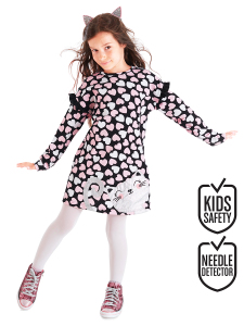 Silver Cat Girl Dress - Denokids