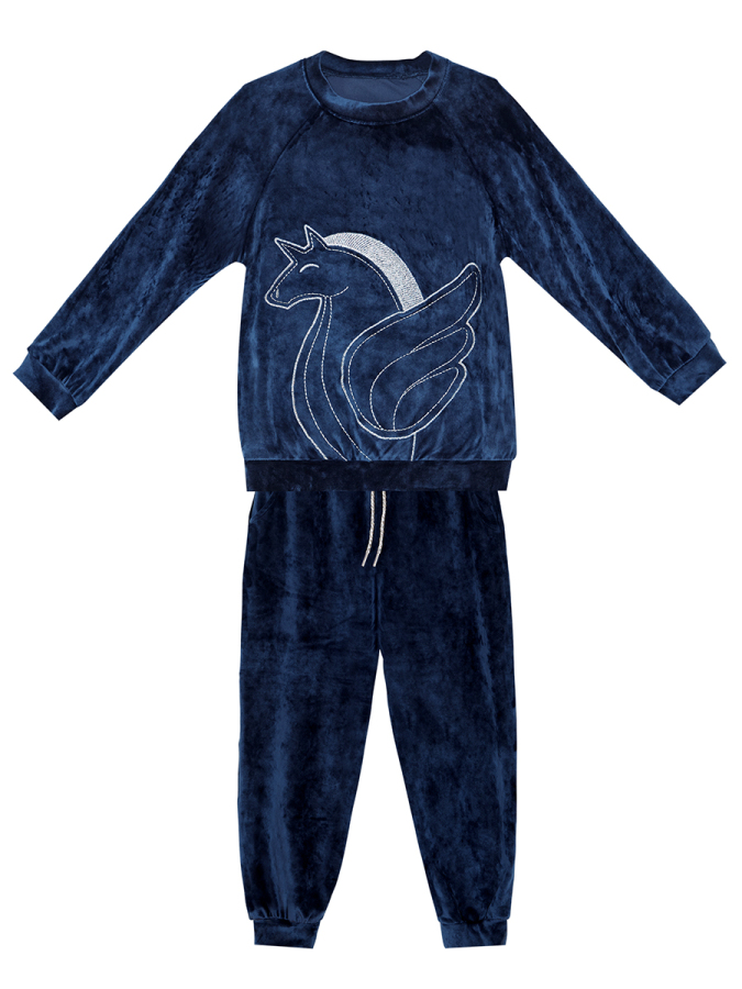 Silver Unicorn Girl Velvet Tracksuit - 3