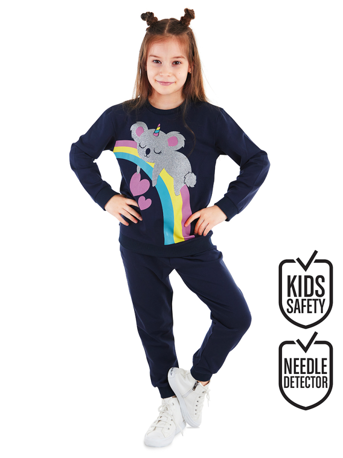 Simli Koala Kız Çocuk Kışlık Eşofman Takım - 1