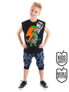 Şimşek Dino Erkek Çocuk T-shirt Kapri Şort Takım - MSHB&G