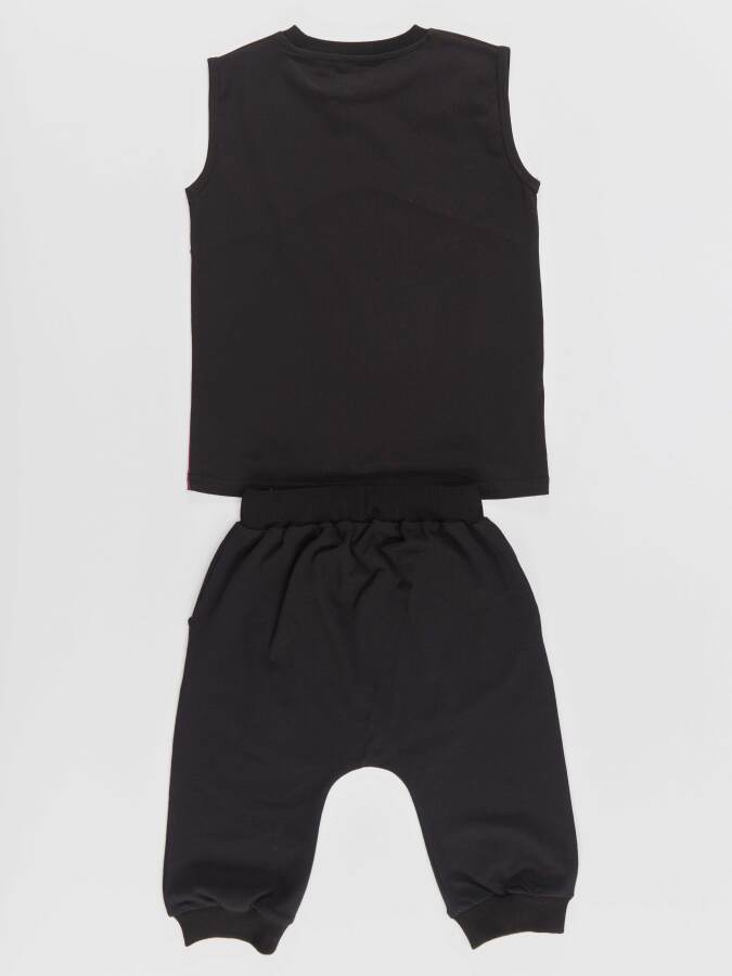 Şimşek Maske Erkek Çocuk T-shirt Kapri Şort akım - 4