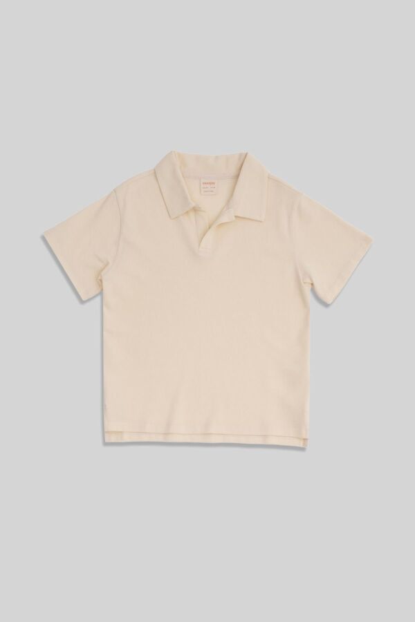 Sinor Taş Rengi Pamuklu Polo Erkek Çocuk Tshirt - 4