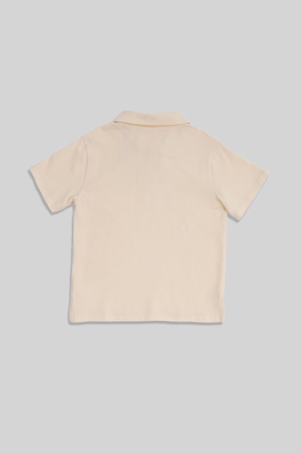 Sinor Taş Rengi Pamuklu Polo Erkek Çocuk Tshirt - 5