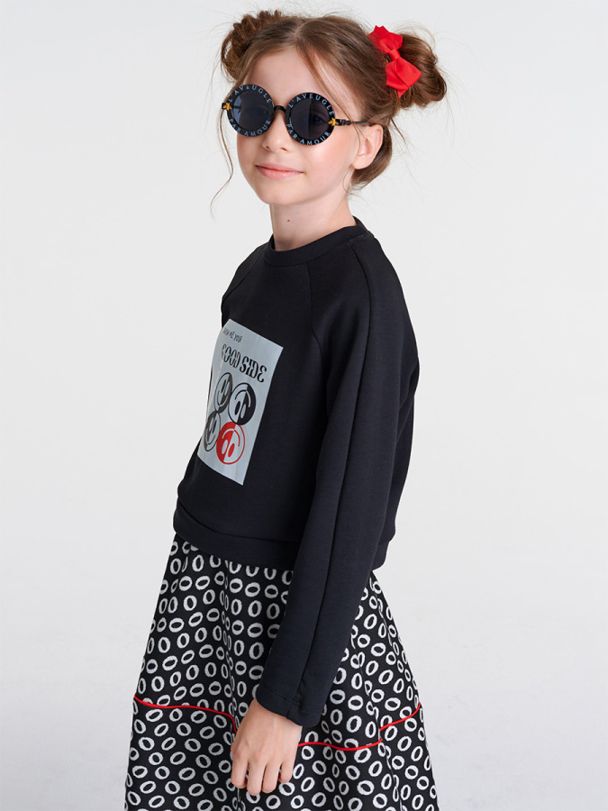 Siyah Beyaz Etek Blüz Takım - 2