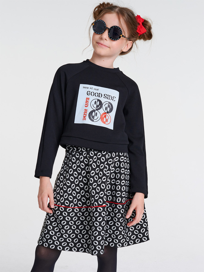 Siyah Beyaz Etek Blüz Takım - 3