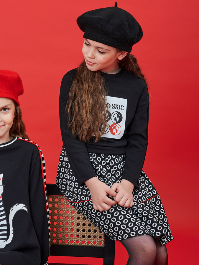 Siyah Beyaz Etek Blüz Takım - 4