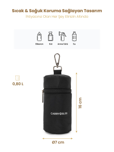 Siyah Biberon Çantası ve Anne Sütü Taşıma Çantası - 2