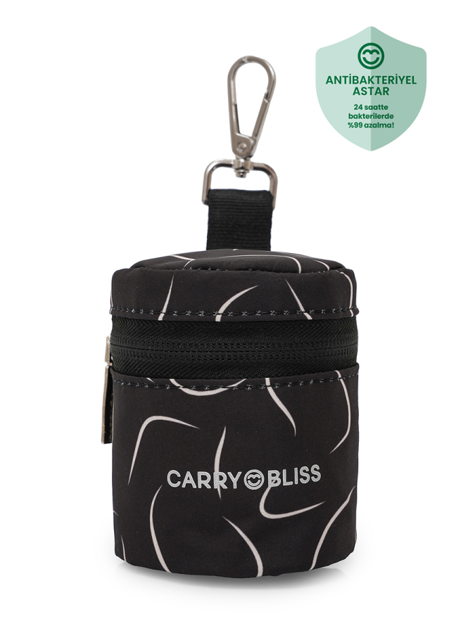 Siyah Dalga PaciPal Astarlı Emzik Saklama Çantası - 1