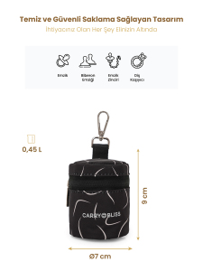 Siyah Dalga PaciPal Astarlı Emzik Saklama Çantası - 2