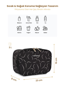 Siyah Dalga ThermaPouch Mama-Atıştırmalık Çantası - 2