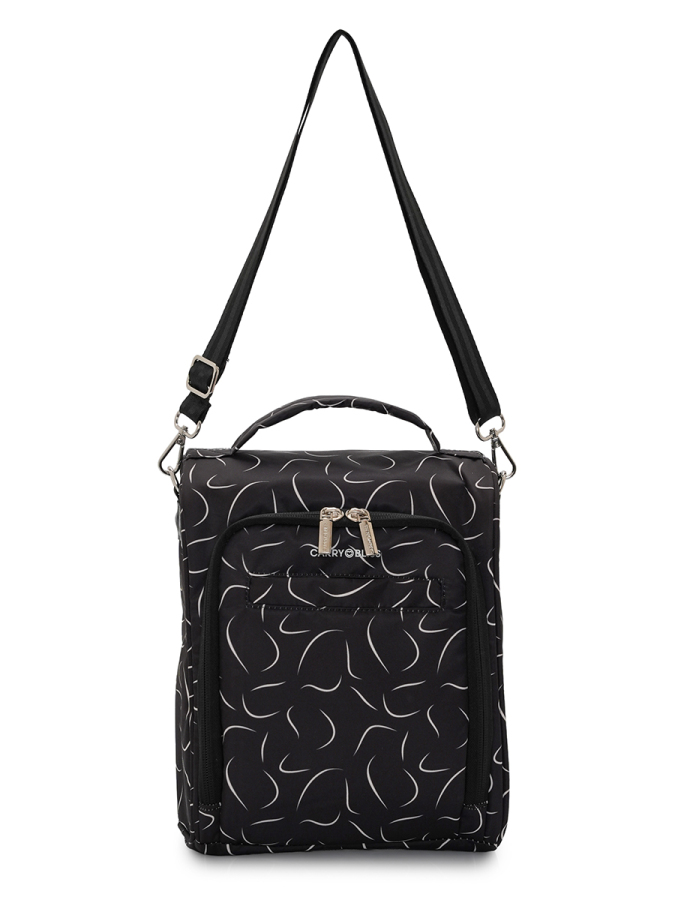 Siyah Dalgalı Çok Fonksiyonlu Çapraz Anne Çantası - 4