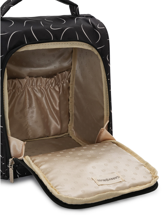 Siyah Dalgalı Çok Fonksiyonlu Çapraz Anne Çantası - 5