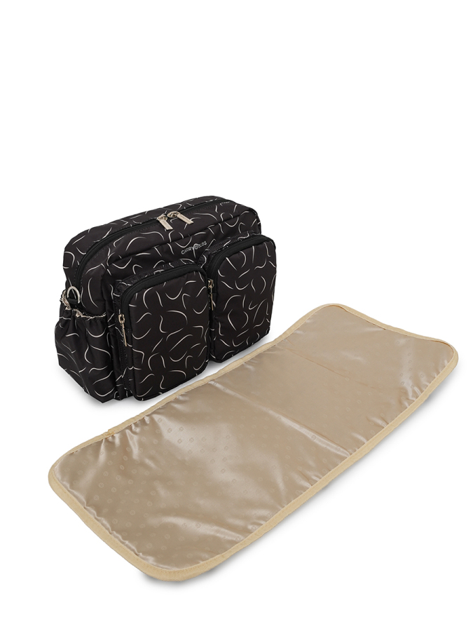 Siyah Dalgalı DuoPack Çok Gözlü Anne Bebek Çantası - 3