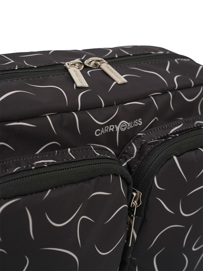 Siyah Dalgalı DuoPack Çok Gözlü Anne Bebek Çantası - 6