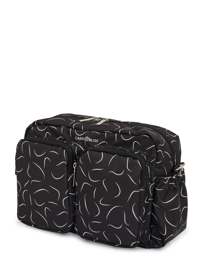 Siyah Dalgalı DuoPack Çok Gözlü Anne Bebek Çantası - 7