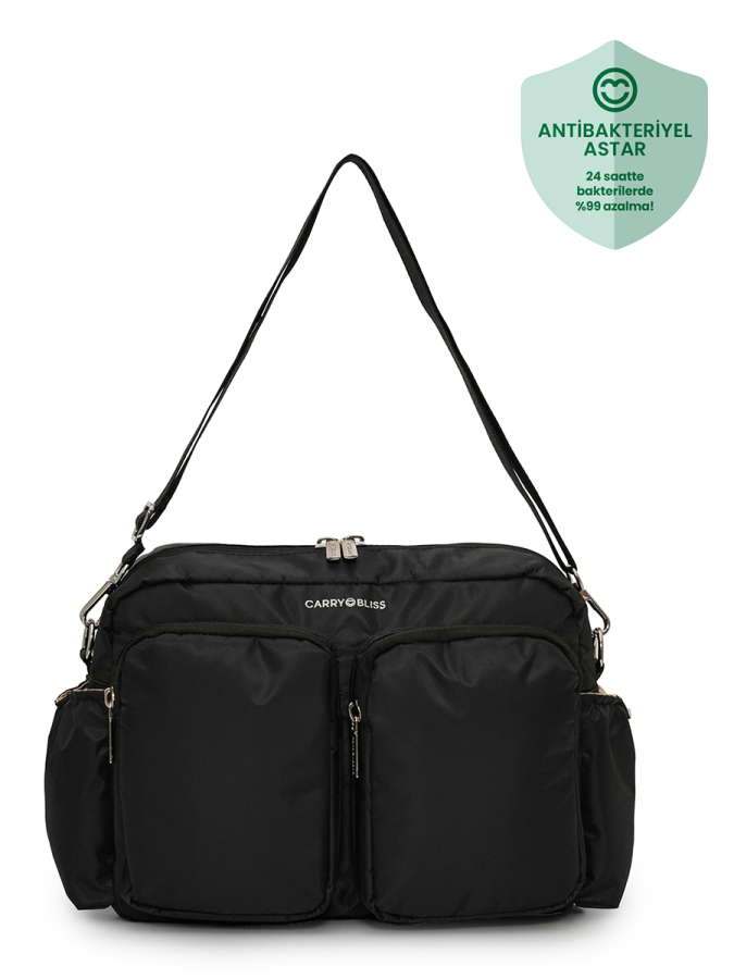 Siyah DuoPack Çok Gözlü Anne Bebek Çantası - 1