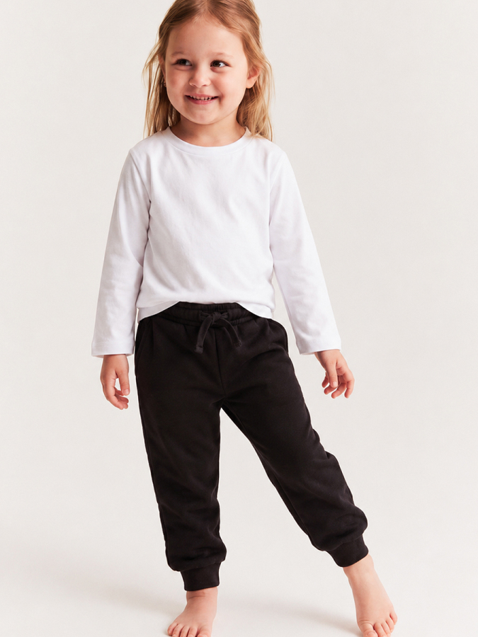 Siyah Jogger Pantolon- Eşofman Altı Kız Çocuk - 1