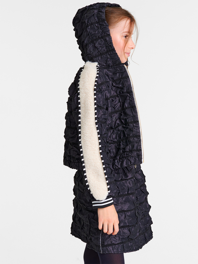 Siyah Kapişonlu Ceket - 1