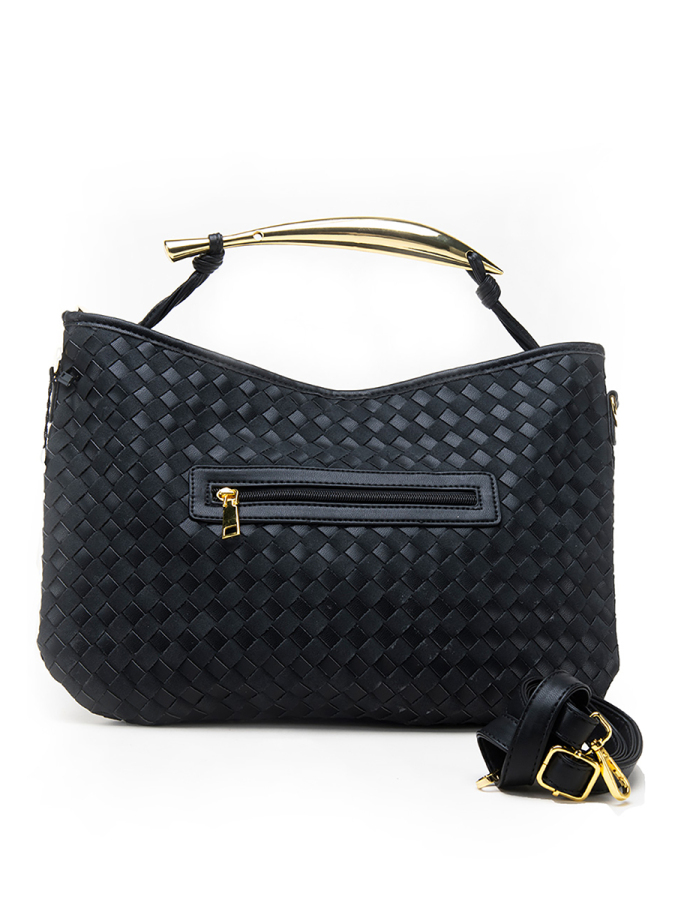 Siyah Örgü Omuz Çantası - 3