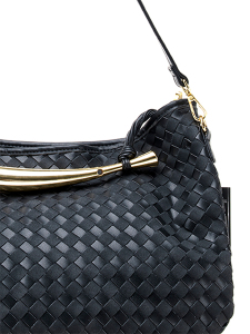 Siyah Örgü Omuz Çantası - 4