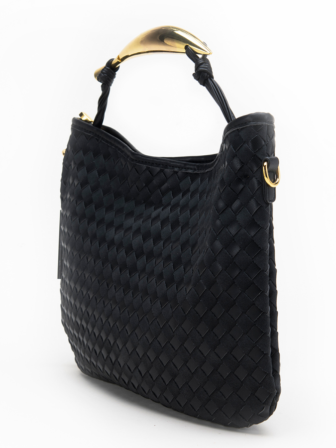 Siyah Örgü Omuz Çantası - 1