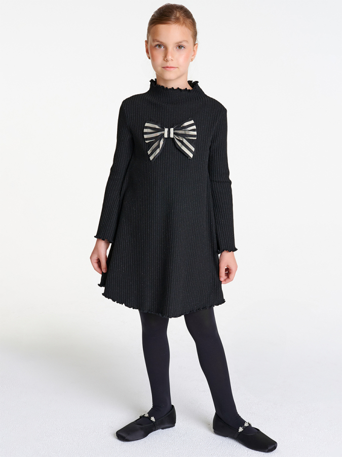 Siyah Örme Elbise - 1