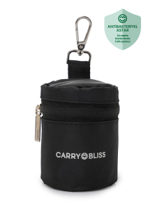 Siyah PaciPal Astarlı Emzik Saklama Çantası - Carry Bliss