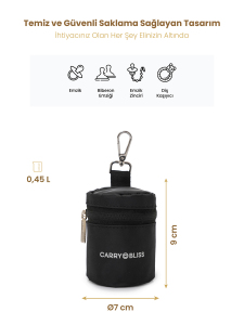 Siyah PaciPal Astarlı Emzik Saklama Çantası - 2