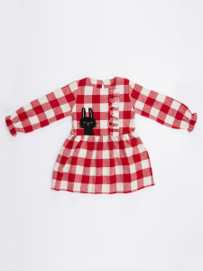 Bunny Plaid Girl Dress - 3
