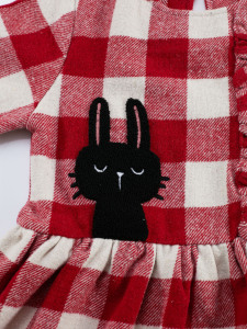 Bunny Plaid Girl Dress - 5